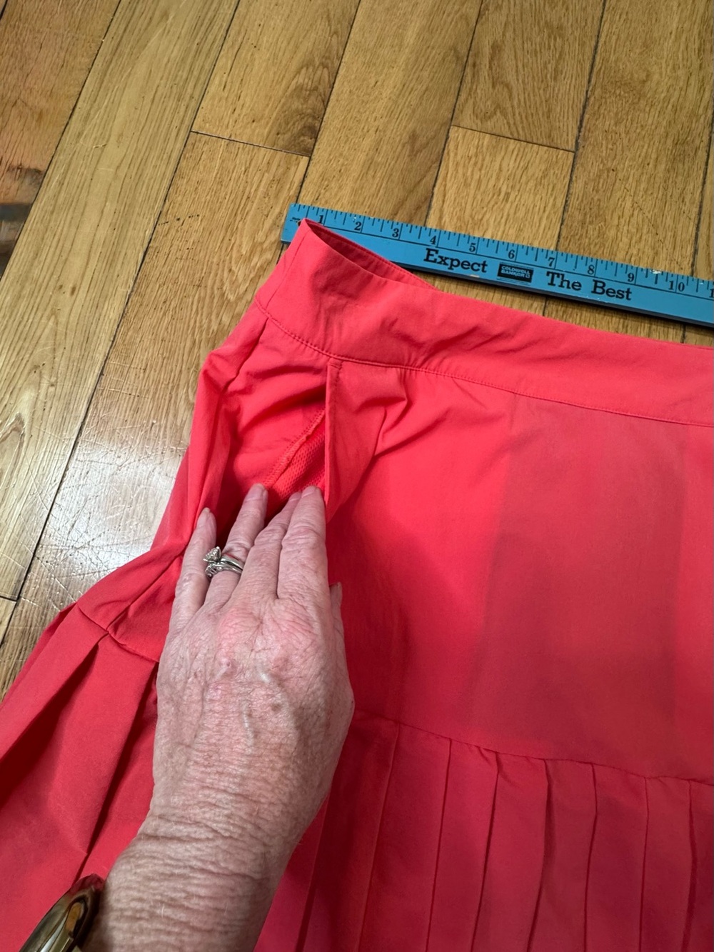 Renwick Sport Coral Pleated Golf Tennis Pickleball Skirt with Built-in Shorts - Picture 8 of 16